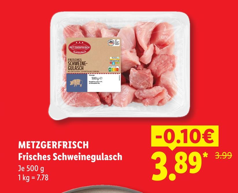 Frisches Schweinegulasch