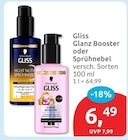 Glanz Booster von Schwarzkopf Gliss für 6,49 € bei budni im Angebot Glanz Booster von Schwarzkopf Gliss im aktuellen budni Prospekt