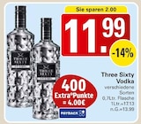 Vodka im Angebot bei WEZ in Löhne Vodka Angebote von Three Sixty bei WEZ Löhne für 11,99 €