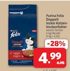 Doppelt lecker Katzen-trockenfutter Angebote von Purina Felix bei Markant Nordwest Bad Oeynhausen für 4,99 €