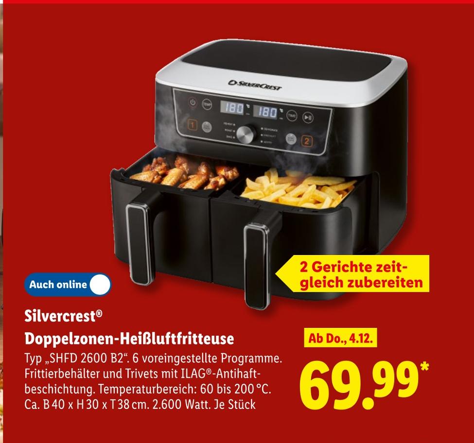 Doppelzonen-Heißluftfritteuse