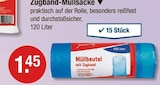 Zugband-Müllsäcke oder Müllbeutel mit Zugband von  im aktuellen V-Markt Prospekt für 1,45 €