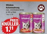 Katzennahrung Angebote von Whiskas bei V-Markt Augsburg für 1,11 €