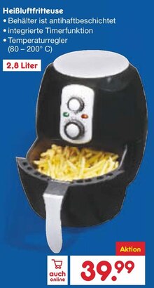 Heißluftfritteuse bei Netto Marken-Discount in Duisburg Heißluftfritteuse im Angebot bei Netto Marken-Discount Duisburg für 39,99 €