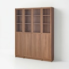 Regalkombi. mit Paneel-/Vitrtüren braun Nussbaumnachbildung von BILLY / OXBERG im aktuellen IKEA Prospekt