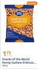 Honig-Cashew-Erdnuss Mix Angebote von Snacks of the World bei Action Gelsenkirchen für 1,75 €