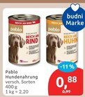 Hundenahrung im Angebot bei budni in Buxtehude Hundenahrung Angebote von Pablo bei budni Buxtehude für 0,88 €