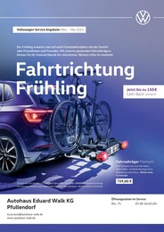 Volkswagen Prospekt "Fahrtrichtung Frühling" für Sauldorf, 1 Seite, 01.03.2023 - 31.05.2023