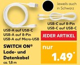 Lade- und Datenkabel USB-A auf USB-C im Angebot bei Kaufland in Herten Lade- und Datenkabel USB-A auf USB-C Angebote von Switch On bei Kaufland Herten für 1,49 €
