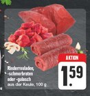 Rinderrouladen, -schmorbraten oder -gulasch Angebote bei EDEKA Hof für 1,59 €