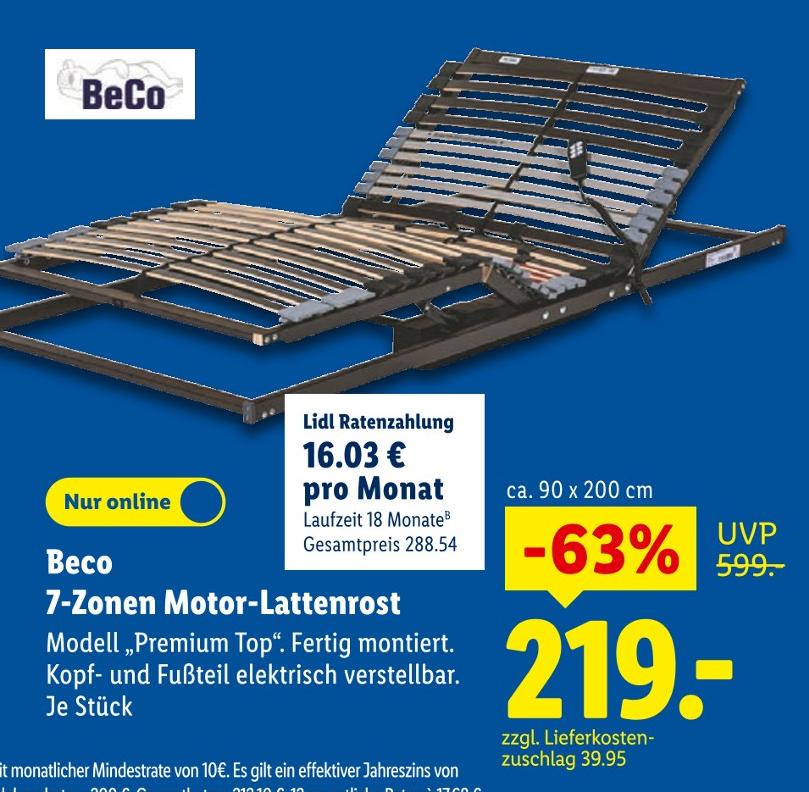 7-Zonen Motor-Lattenrost