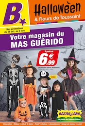 Prospectus Bazar & Déstockage Bazarland en cours, Halloween & Fleurs de Toussaint, 12 pages, 15/10/2025 - 02/11/2025 Catalogue Bazar & Déstockage Bazarland en cours à Rivesaltes et alentours, Halloween & Fleurs de Toussaint, 12 pages, 15/10/2025 - 02/11/2025