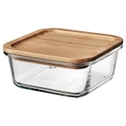 + Vorratsbehälter mit Deckel quadratisch Glas/Bambus 600 ml Angebote von IKEA 365+ bei IKEA Essen für 5,49 €
