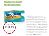 akut lingual von Imodium für 11,49 € bei LINDA Partnerapotheke im Angebot akut lingual von Imodium im aktuellen LINDA Partnerapotheke Prospekt