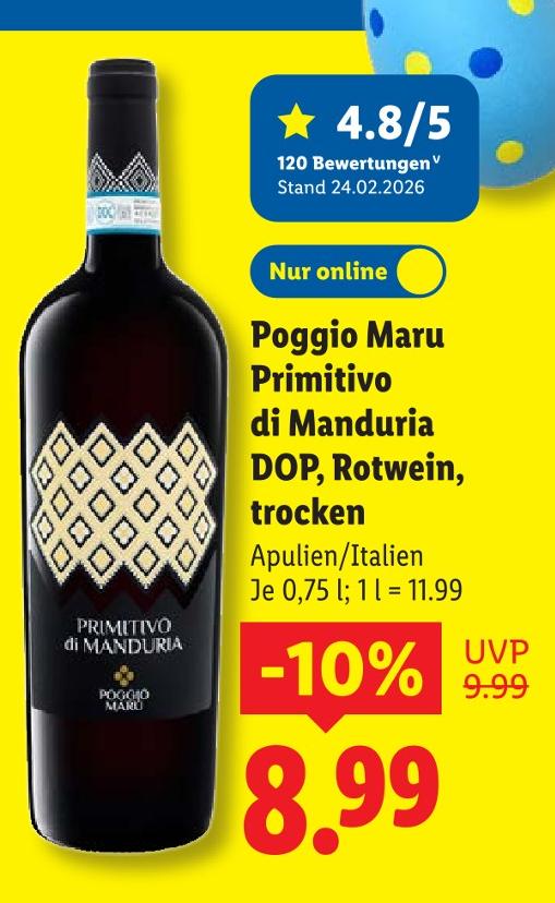 Primitivo di Manduria DOP, Rotwein, trocken