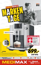 Kaffeeautomat im MEDIMAX Prospekt in Kempen Aktueller MEDIMAX Prospekt mit Kaffeeautomat, "MEDIMAX MOBILFUNKWOCHE", Seite 7