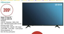 Smart tv led 55 ‘’ (138 cm) uhd 4k - Géant Casino à Thiais Smart tv led 55 ‘’ (138 cm) uhd 4k en promo chez Géant Casino Thiais à 399,00 €