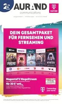 Aurand Communications Prospekt DEIN GESAMTPAKET FÜR FERNSEHEN UND STREAMING mit  Seiten in Biedenkopf und Umgebung