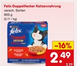Doppeltlecker Katzennahrung im Netto Marken-Discount Prospekt Doppeltlecker Katzennahrung von Felix im aktuellen Netto Marken-Discount Prospekt für 2,49 €