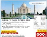 INDIEN – 14-TÄGIGE 4-STERNE-REISE im Angebot bei Netto Marken-Discount in Reutlingen INDIEN – 14-TÄGIGE 4-STERNE-REISE Angebote bei Netto Marken-Discount Reutlingen für 999,00 €