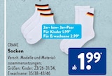 Socken Kinder im ALDI SÜD Prospekt Socken Kinder von Crane im aktuellen ALDI SÜD Prospekt für 1,99 €