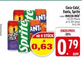 Fanta, Sprite oder mezzo mix Angebote von Coca-Cola bei EDEKA Weilheim für 0,63 €