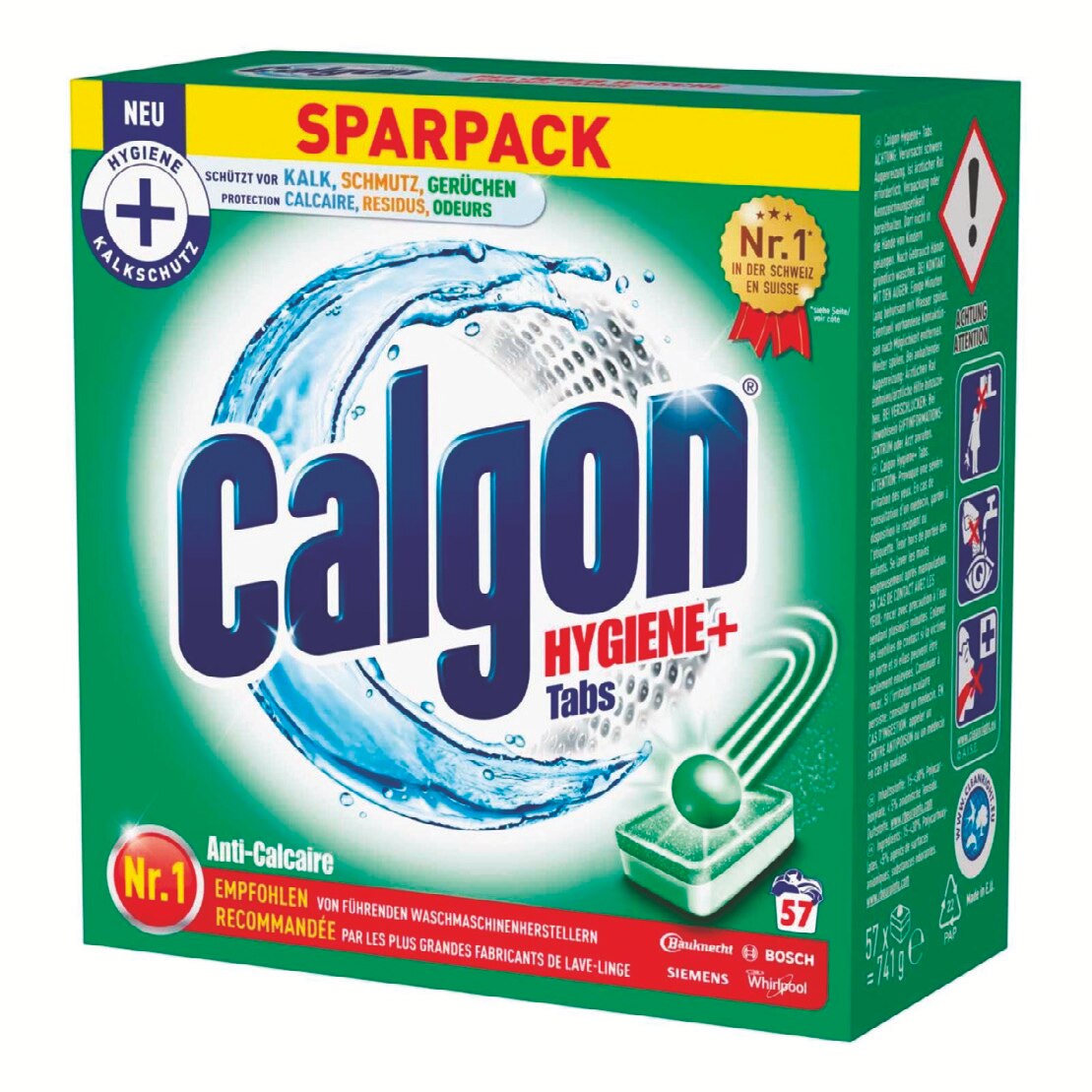 Promo Calgon les 57 tablettes** lave linge hygiène+ chez Stokomani