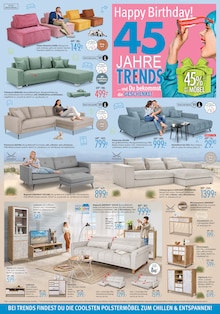 Sofa im Trends Prospekt "Happy Birthday! 45 Jahre TRENDS - …und Du bekommst die Geschenke!" mit 8 Seiten (Wuppertal)