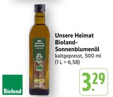 Unsere Heimat Bioland-Sonnenblumenöl im Angebot bei E center in Ulm Unsere Heimat Bioland-Sonnenblumenöl Angebote von Bioland bei E center Ulm für 3,29 €