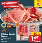 Original Jamón Serrano für 1,69 € bei Netto Marken-Discount im Angebot Original Jamón Serrano im aktuellen Netto Marken-Discount Prospekt