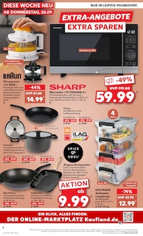Pfanne im aktuellen Kaufland Prospekt (Leipzig) Pfanne im Kaufland Prospekt "EXTRA-ANGEBOTE" mit 8 Seiten (Leipzig)