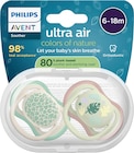 Schnuller ultra air colors of nature Silikon, creme/grün, 6-18 Monate im dm-drogerie markt Prospekt Schnuller ultra air colors of nature Silikon, creme/grün, 6-18 Monate von PHILIPS AVENT im aktuellen dm-drogerie markt Prospekt für 7,25 €