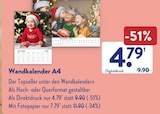 Wandkalender A4 im ALDI SÜD Prospekt Wandkalender A4 von im aktuellen ALDI SÜD Prospekt für 4,79 €