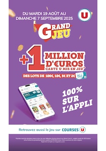 Prospectus Super U à Grez-Neuville, "GRAND JEU", 1 page de promos valables du 19/08/2025 au 30/08/2025