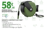 Promo Dévidoir mural auto-retractable 25 m à 58,90 € dans le catalogue E.Leclerc à Belfort