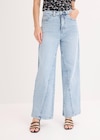 Wide-Leg-Jeans High Waist Low Stretch in eisblau  used aus 99% Baumwolle bei bonprix. im Prospekt "" für 35,99 €
