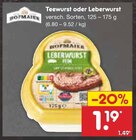 Teewurst oder Leberwurst im Angebot bei Netto Marken-Discount in Cuxhaven Teewurst oder Leberwurst Angebote von Hofmaier bei Netto Marken-Discount Cuxhaven für 1,19 €
