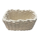 Panier en corde de coton rectangulaire en promo chez Carrefour Panier en corde de coton rectangulaire dans le catalogue Carrefour