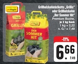 Grillholzkohlebriketts "Grillis" oder Grillholzkohle "Der Sommer Hit" Angebote von proFagus bei E center Freital für 6,66 €