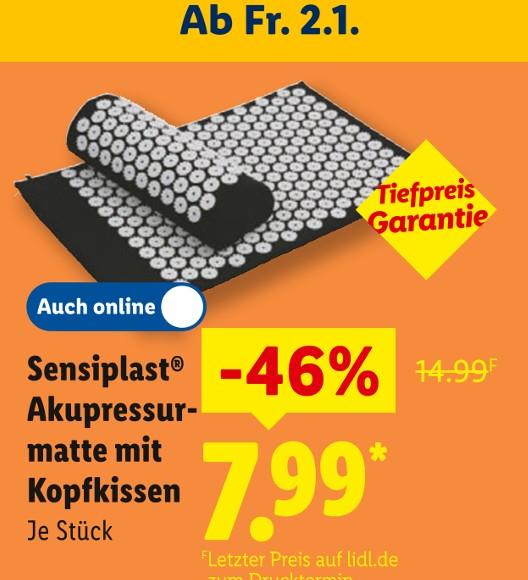 Akupressurmatte mit Kopfkissen