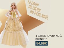 Poupée mannequin Barbie noël 2019 blonde BARBIE : la poupée à Prix Carrefour
