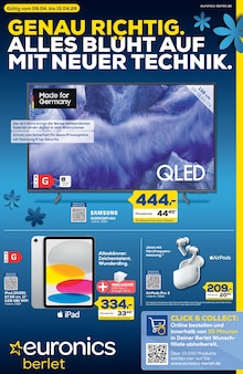 Fernseher im aktuellen EURONICS Prospekt (Hagen (Stadt der FernUniversität)) Fernseher im EURONICS Prospekt "GENAU RICHTIG. ALLES BLÜHT AUF MIT NEUER TECHNIK." mit 9 Seiten (Hagen (Stadt der FernUniversität))