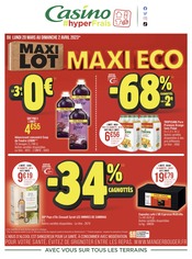 Catalogue Géant Casino à Rosny-sous-Bois cette semaine, valable du 20/03/2023 au 02/04/2023 Prospectus Géant Casino à Rosny-sous-Bois, "MAXI LOT MAXI ECO", 35 pages de promos valables du 20/03/2023 au 02/04/2023