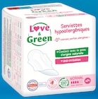 Serviettes hypoallergéniques normal x14 - LOVE & GREEN en promo chez Intermarché Serviettes hypoallergéniques normal x14 - LOVE & GREEN dans le catalogue Intermarché