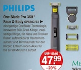 One Blade Pro 360° Face & Body QP6507/23 im V-Markt Prospekt One Blade Pro 360° Face & Body QP6507/23 von PHILIPS im aktuellen V-Markt Prospekt für 47,99 €