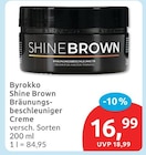 Shine Brown Bräunungsbeschleuniger Creme von Byrokko für 16,99 € bei budni im Angebot Shine Brown Bräunungsbeschleuniger Creme von Byrokko im aktuellen budni Prospekt