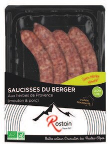 Saucisse du Berger x 4 - 220 g - NaturéO à Lille Saucisse du Berger x 4 - 220 g en promo chez NaturéO Lille à 4,79 €