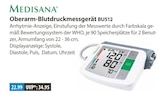 Oberarm-Blutdruckmessgerät BU512 von Medisana im aktuellen V-Markt Prospekt für 22,99 €