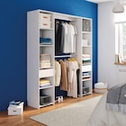 Kit dressing blanc 2 colonnes, 2 tiroirs,  H. 200,4 x L. 180 x P. 39,95 cm en promo chez Castorama Toulon à 89,90 €