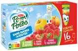 Compotes sans sucres ajoutés pomme, pomme fraise, pomme framboise - Pom'Potes en promo chez Intermarché Compotes sans sucres ajoutés pomme, pomme fraise, pomme framboise - Pom'Potes dans le catalogue Intermarché